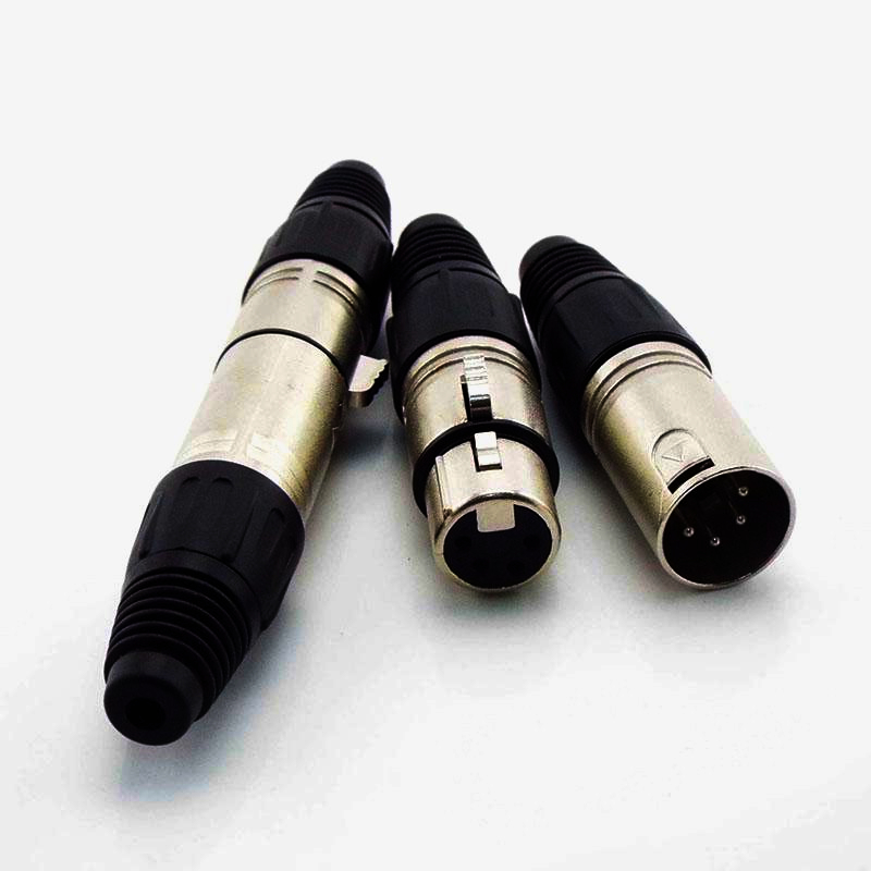 XLR роз'єм 4-pin Amphenol, нікельовані контакти, кабель 3.0-6.5 мм, надійне з'єднання