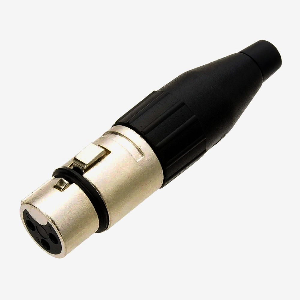 Раз'єм XLR 3-pin Amphenol AC3F, никельований, зажим-крокодил, 1м, аудіо з'єднання