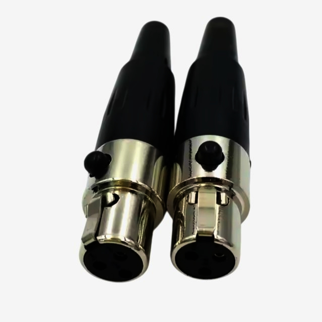 Роз'єм mini XLR SA101-3P (3 пина, нікель) для мікрофонів, кабель 2.0-3.5 мм, 5A