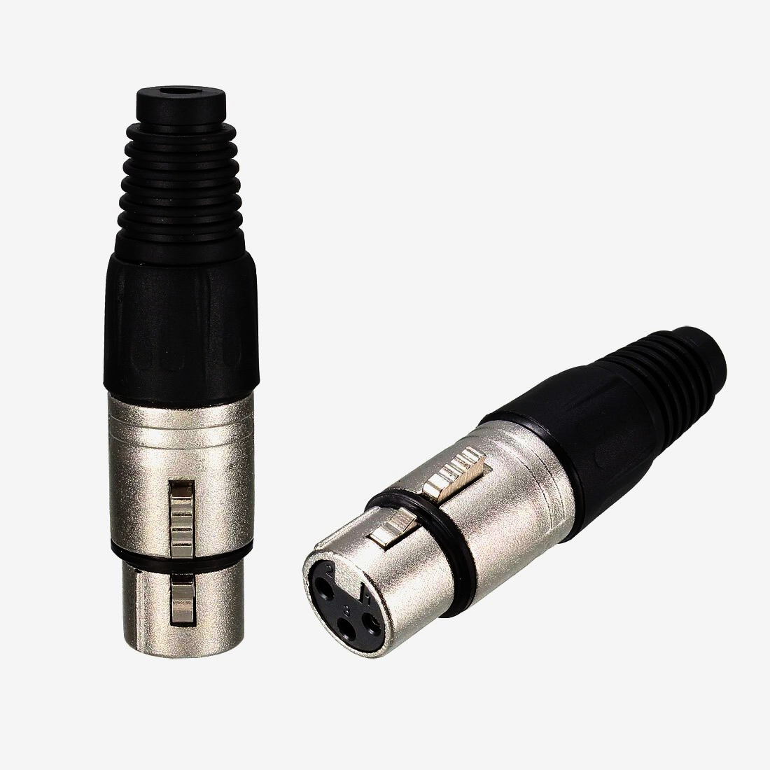 XLR штекер MOCO HFC3MXL 3-контактний нікель, для аудіокабеля, пайка, довжина 1м