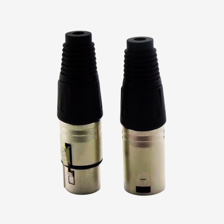 XLR штекер MOCO HFC3MXL 3-контактний нікель, для аудіокабеля, пайка, довжина 1м