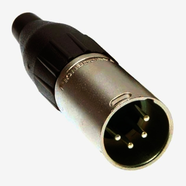 Штекер XLR 4-pin MOCO HFC4MXL, никелевый, металлический, 10A — для пайки аудио- и видеосистем