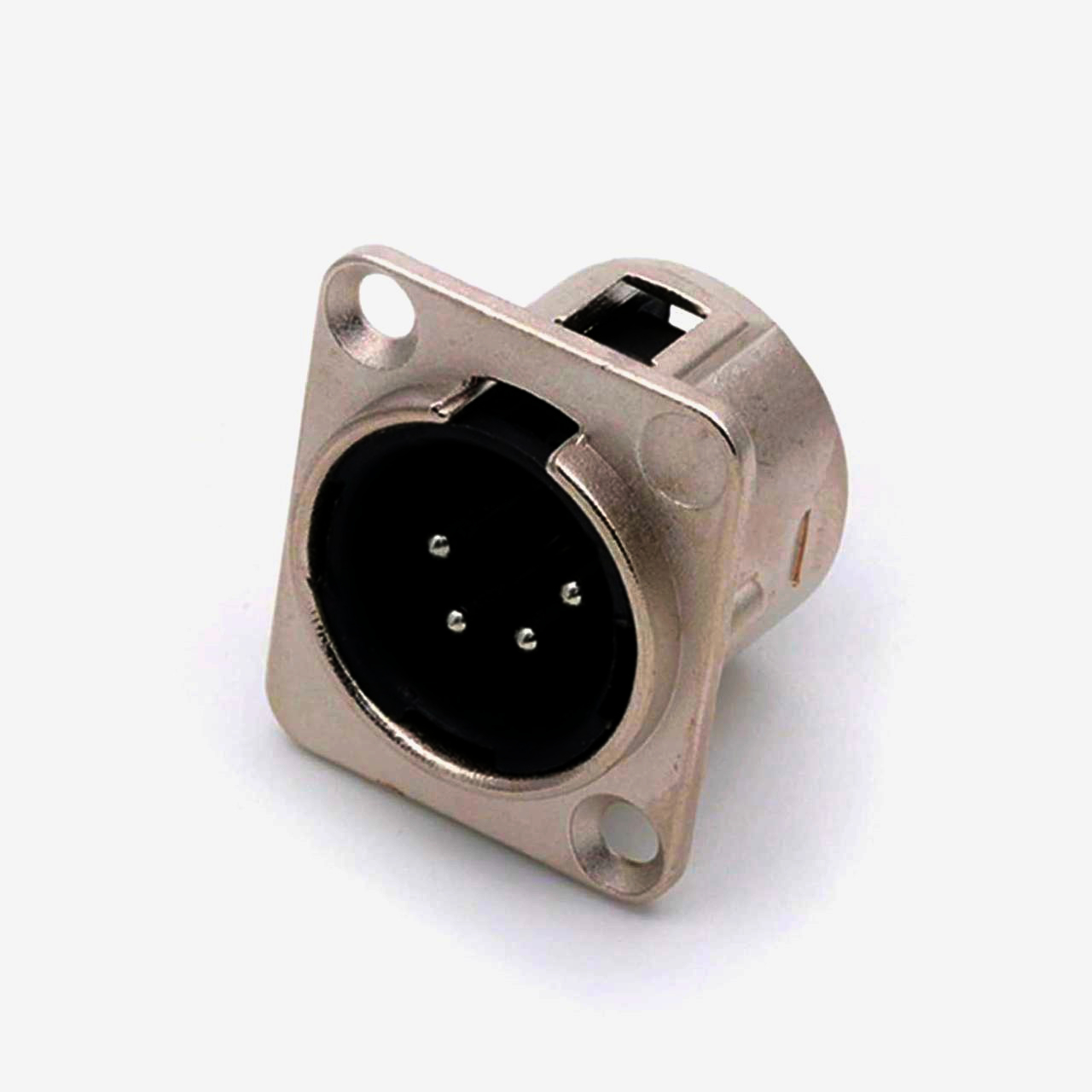 Панельний XLR-роз'єм MOCO XLR-P4M, нікель, 4-контактний, під пайку, D-посадка