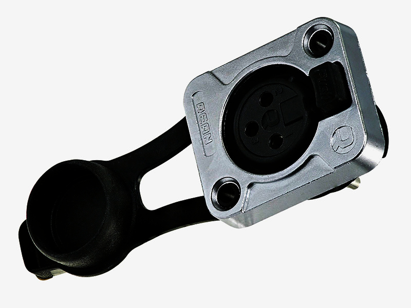 Панельний роз'єм XLR 3pin Female SA288, IP65, штекер для аудіообладнання з позолоченими контактами