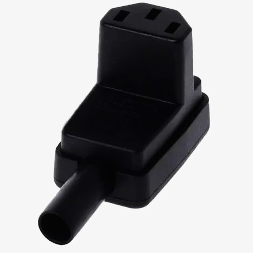 Кутовий C13 роз'єм I-Taki 250В 10А для кабелю IEC 60320, пластиковий, 1м, економія простору