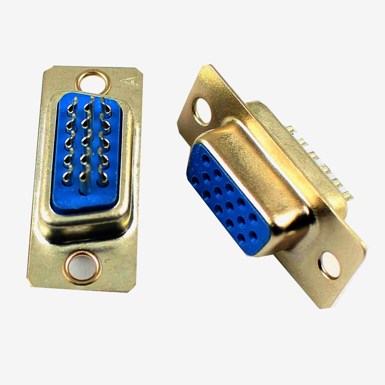 Разъем D-SUB 15К 3 ряда под пайку с позолотой New Tide, высокая плотность, 15 контактов