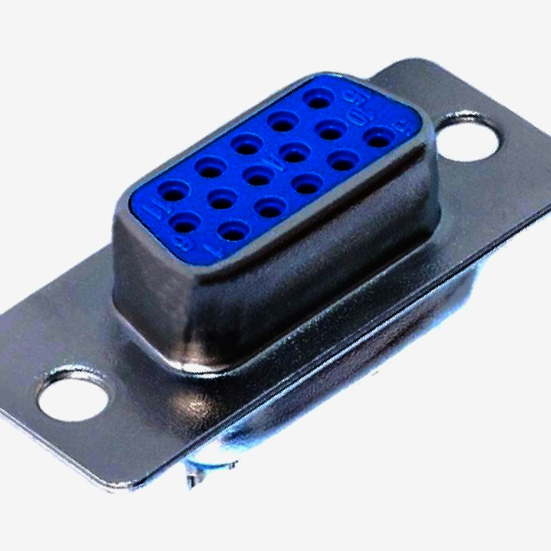 Разъем D-SUB 15 pin гнездо под пайку New Tide с позолоченными контактами высокой плотности