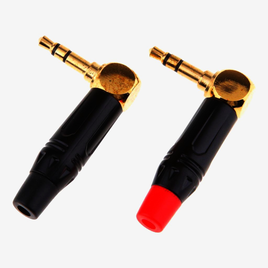 Кутовий штекер Mini Jack 3.5 мм TC197-B для пайки, 3 контакта, I-Taki, чорний, аудіо з'єднання