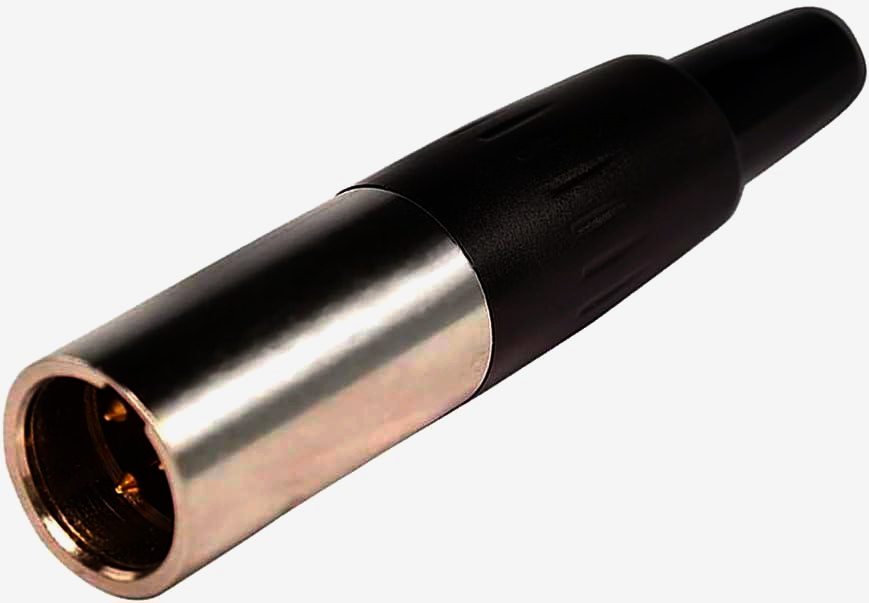 Аудіо коннектор Mini XLR 3Pin New Tide для мікрофонів, кабель до 3.2 мм, золото, 1м