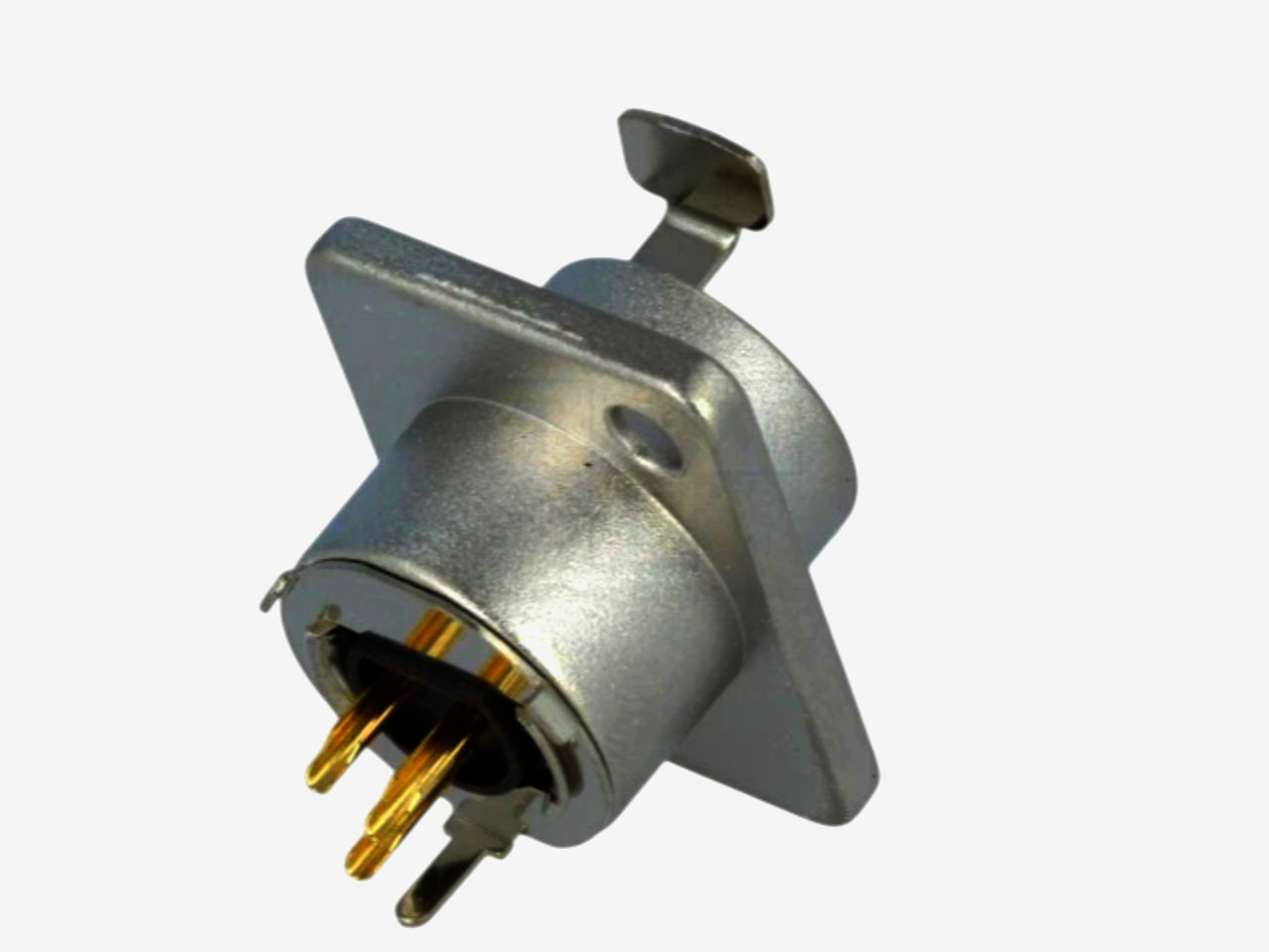 Панельний роз'єм miniXLR New Tide 3P 92M-507(3P) позолочений, фланцевий, 2 отвори, 16 г