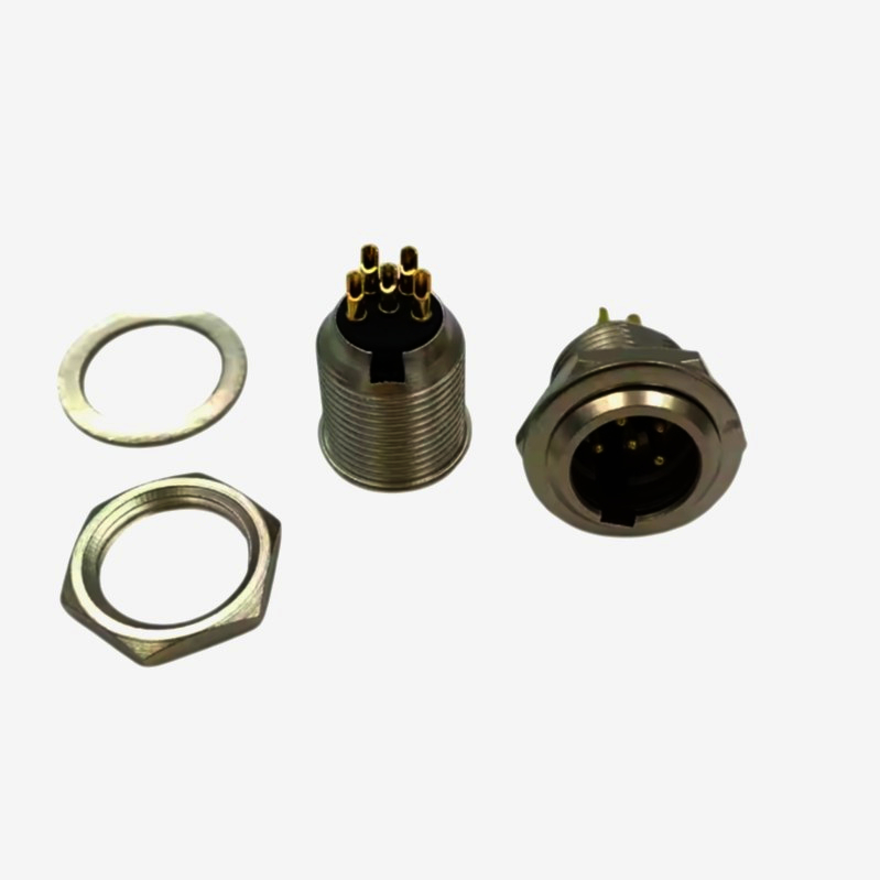 Панельний роз'єм New Tide miniXLR 5P 92M-503 з позолоченими контактами, метал, 5 контактів