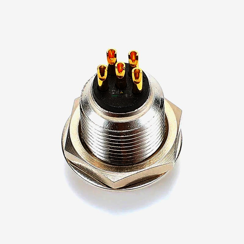 Разъем miniXLR 5P New Tide 92M-503, золото, металл, для профессиональных микрофонов