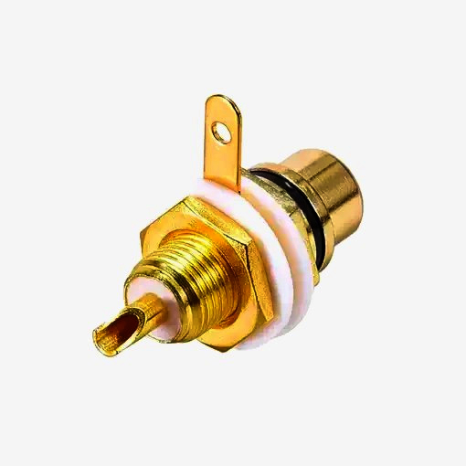 Панельне гніздо RCA Avvicon чорне, 1 шт., для аудіотехніки, метал, позолота