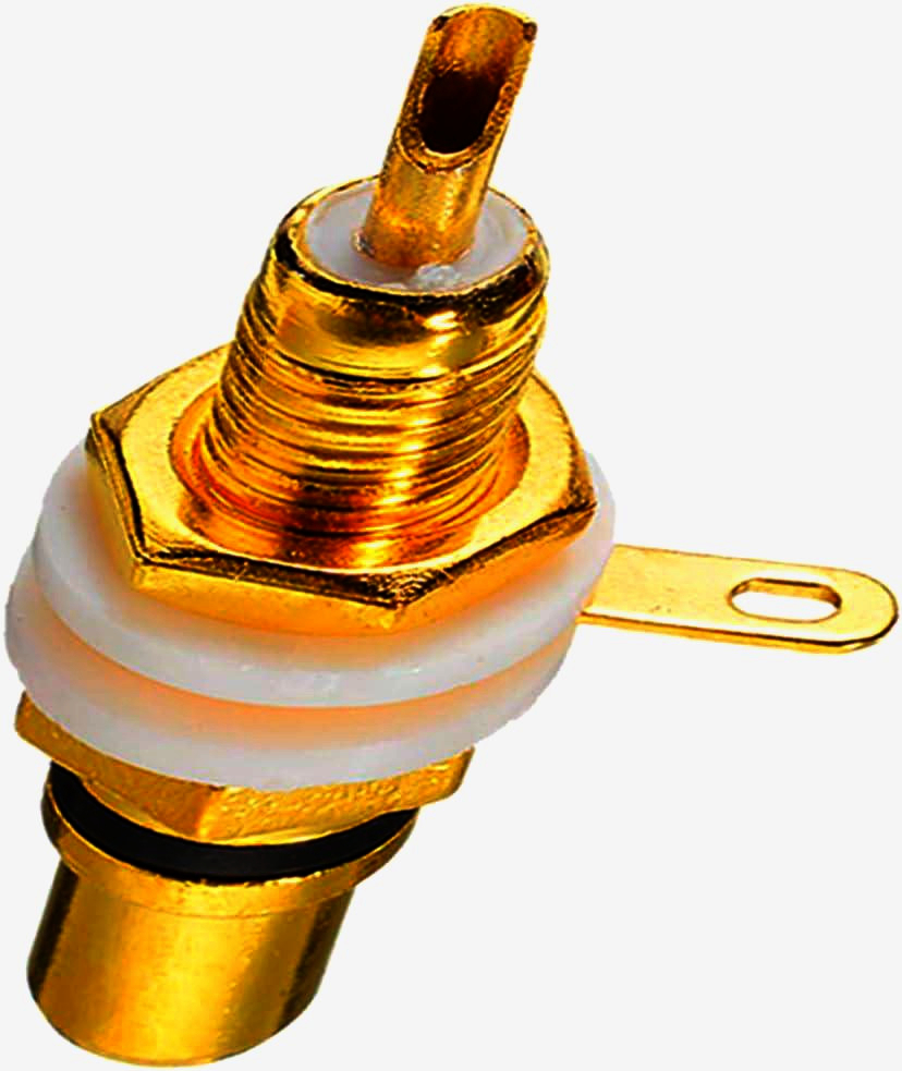 Панельне гніздо RCA Avvicon чорне, 1 шт., для аудіотехніки, метал, позолота