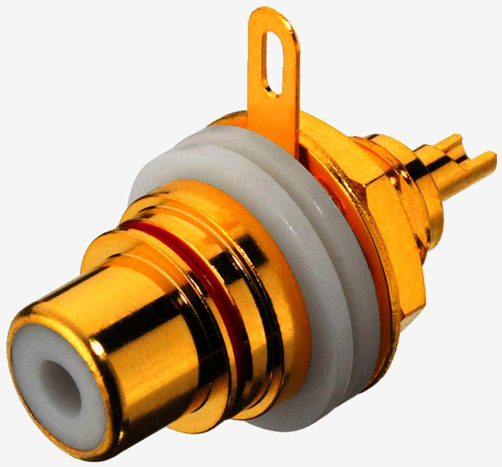 Раз'єм RCA Avvicon, панельне гніздо з позолоченими контактами, 1м, для аудіосистем