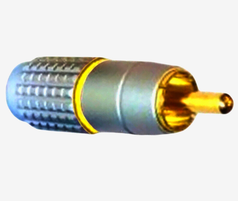 Преміум RCA кабель 1м 5мм, алюмінієвий корпус, позолочені контакти - для аудіо і відео пристроїв