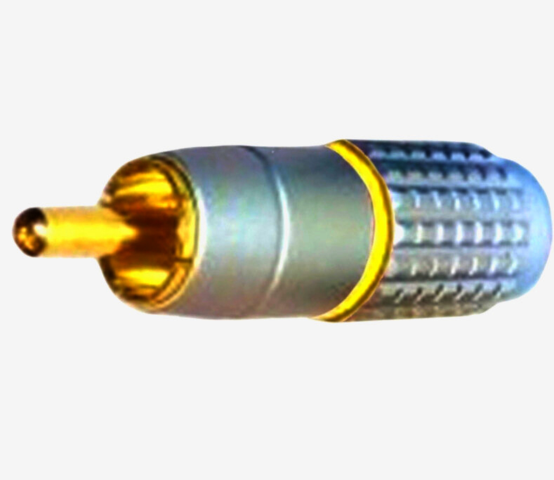 Преміум RCA кабель 1м 5мм, алюмінієвий корпус, позолочені контакти - для аудіо і відео пристроїв