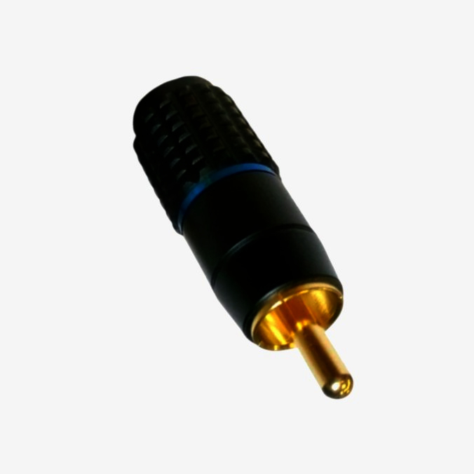 RCA кабельный штекер Avvicon 7 мм, черный алюминий, позолоченные контакты для аудио/видео