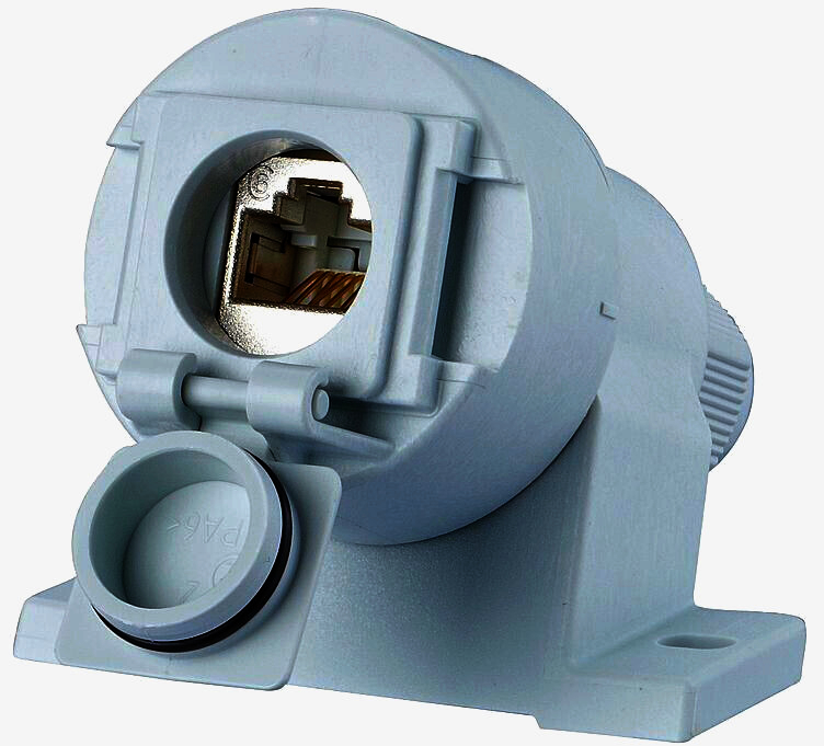 Разъем Telegartner RJ45 Cat.6 экранированный, IP67, 1м для промышленного монтажа сети Ethernet