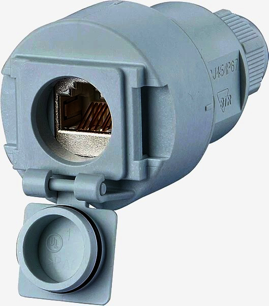 Разъем Telegartner RJ45 Cat.6 экранированный, IP67, 1м для промышленного монтажа сети Ethernet