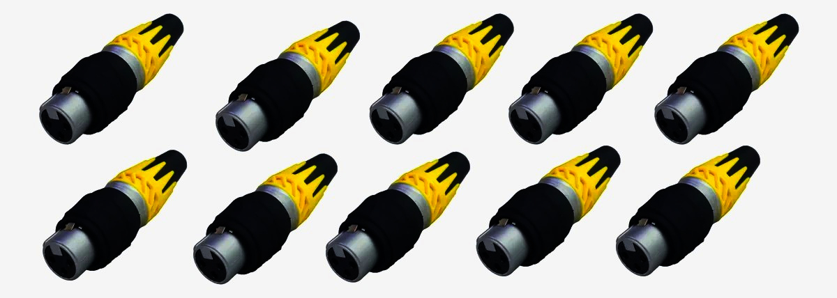 Панельний роз'єм SA261A XLR 3 Pin з зажимом-крокодилом, золоті контакти, IP65