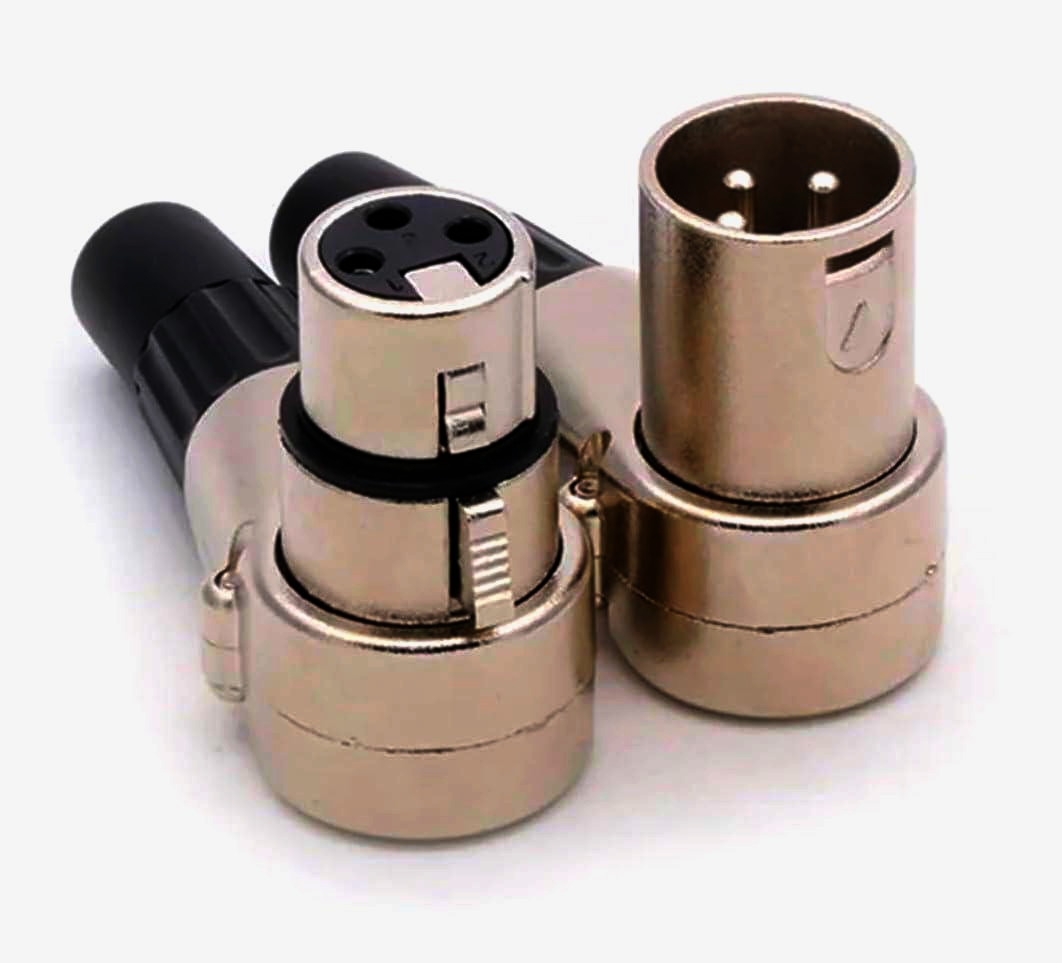 Кутовий XLR роз'єм I-Taki D1036F 3-контактний, 90°, цинковий, для професійного аудіо