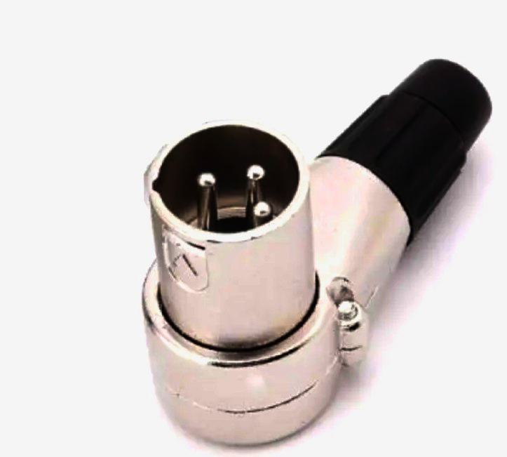 XLR штекер I-Taki D1036M угловой 3-контактный цинковый серебристый 1м для аудиооборудования