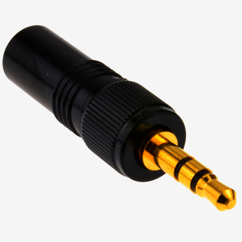 Стерео-штекер Sennheiser 3.5mm с фиксирующей гайкой для радиосистем, черный, 1 шт.