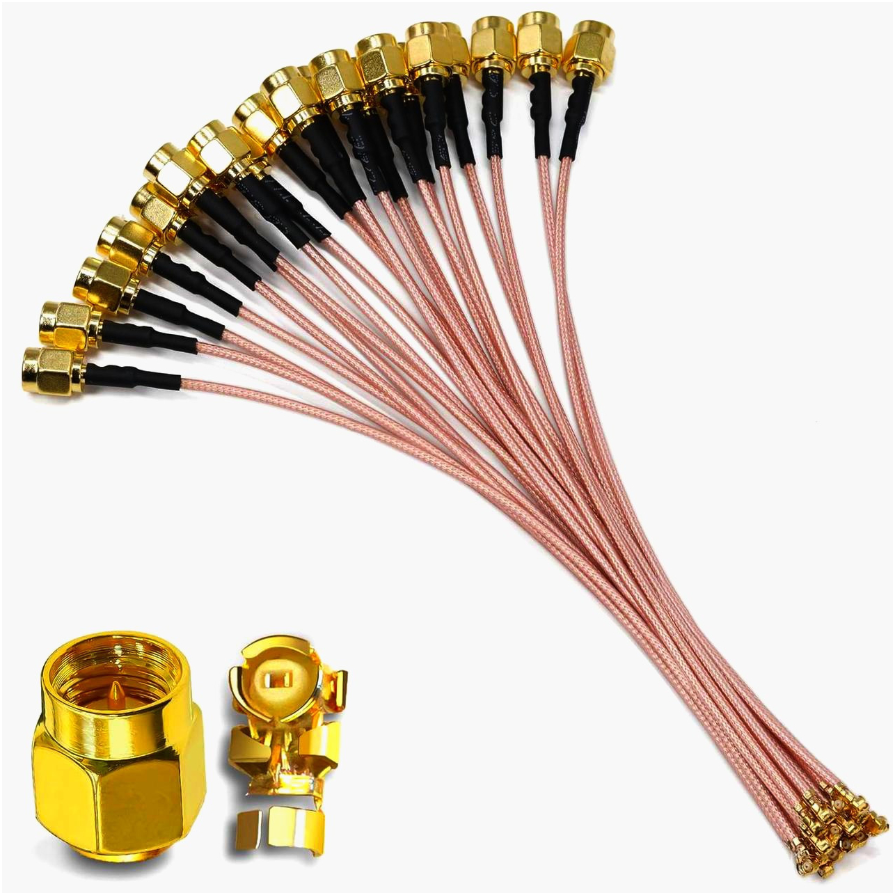 Коаксиальный кабель-джампер IPX RG178 10 см U.FL-SMA для антенн Wi-Fi, Bluetooth, GPS