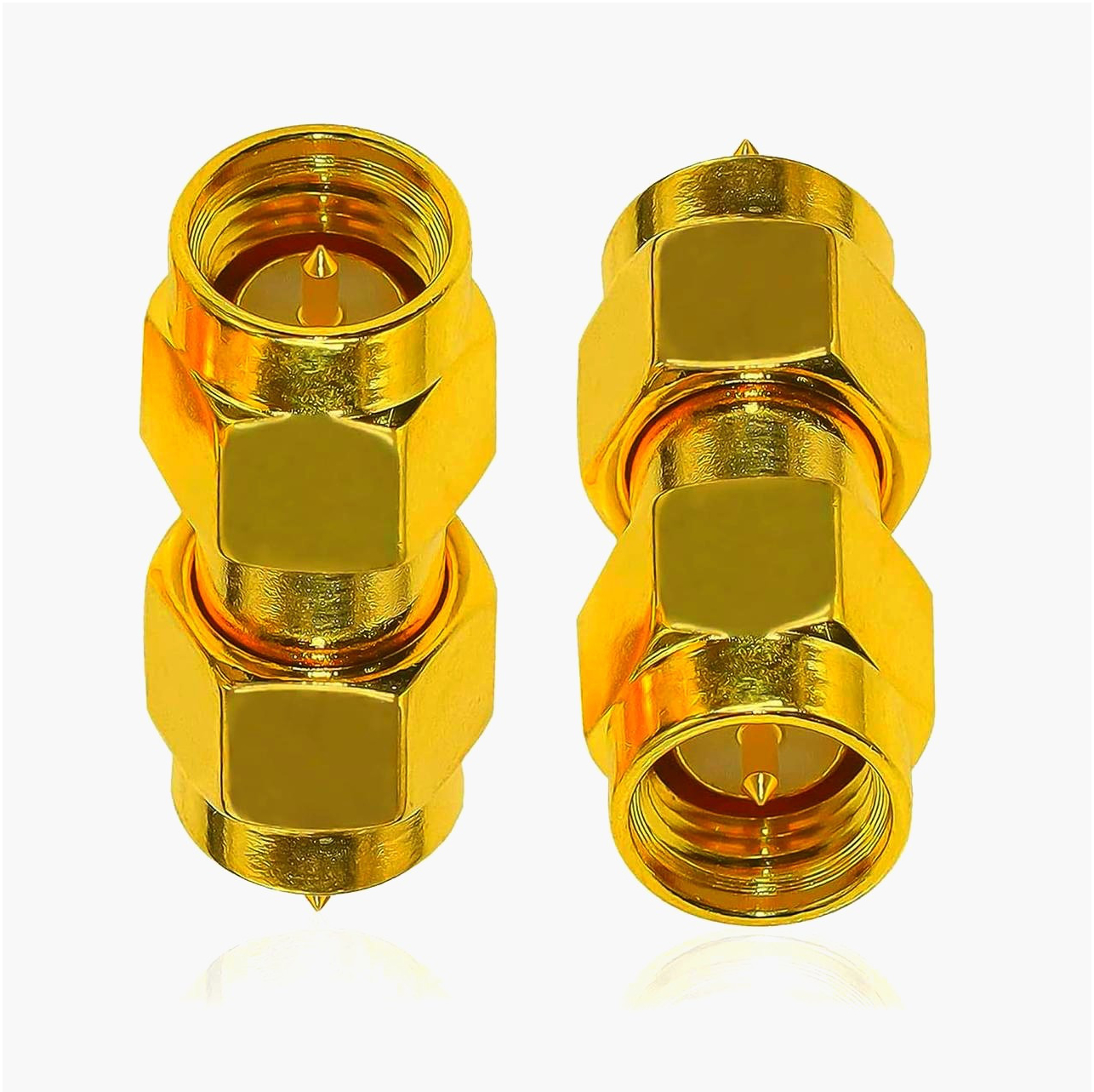 SMA Compact адаптер штекер-штекер 50 Ом, золотистий, високоточний, для радіосистем