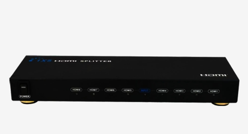 HDMI сплиттер Lenkeng LKV318, 1:8, до 1080P, металлический, блок питания 5В