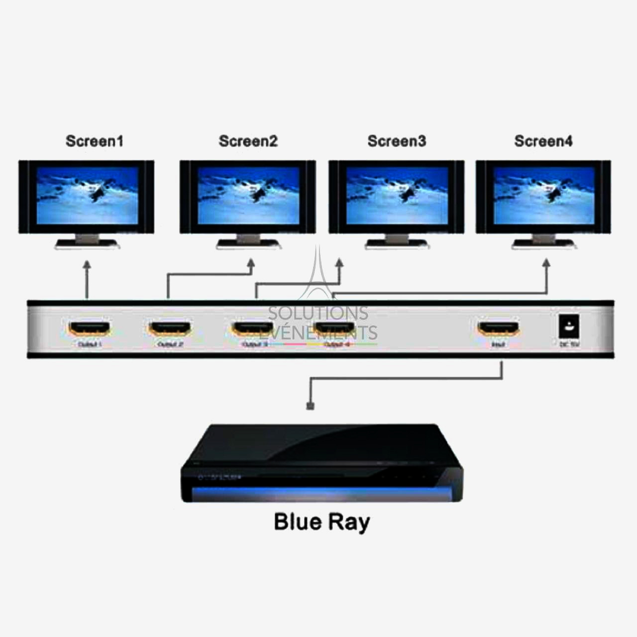 HDMI сплиттер Lenkeng LKV318, 1:8, до 1080P, металлический, блок питания 5В
