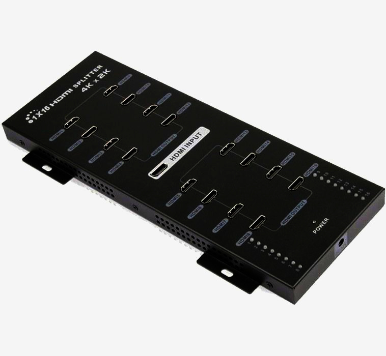 Lenkeng HDMI сплиттер 1x16 4K 3D, версия 1.4 для AV систем, металлический корпус
