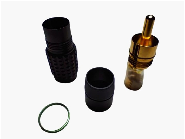 Аудиоразъем RCA штекер Avvicon, 5 мм, алюминий, позолоченные контакты, черный, для аудиосистем