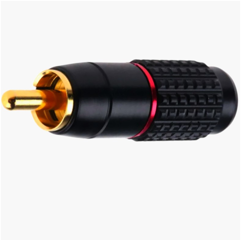 RCA штекер Avvicon AC-MR-37BR, алюміній, до 7 мм, позолочені контакти, для аудіо/відео систем