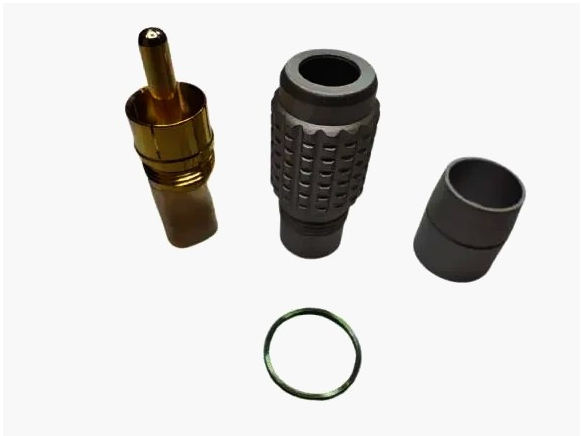 RCA штекер 7 мм AVVICON, алюминиевый с позолоченными контактами, зелёный для аудио и видео