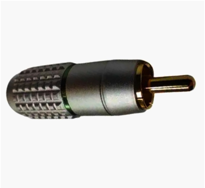 RCA штекер 7 мм AVVICON, алюминиевый с позолоченными контактами, зелёный для аудио и видео