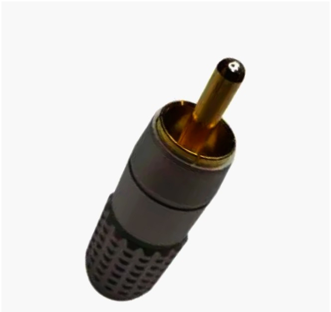 RCA штекер Avvicon для кабеля до 5 мм, алюминиевый, позолоченные контакты, звук/видео