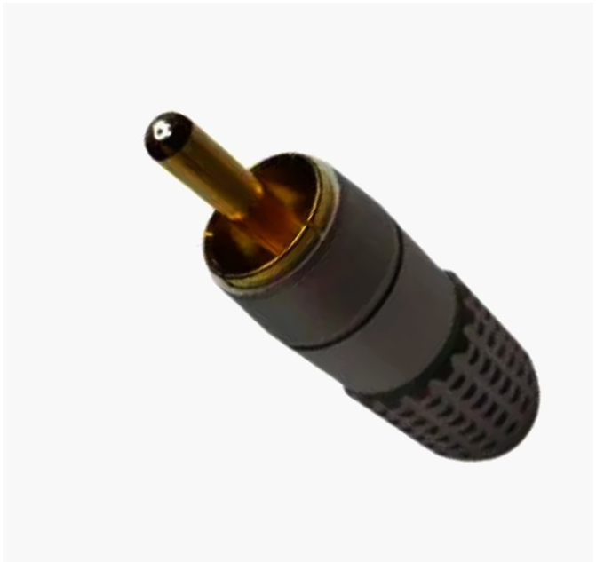 RCA штекер Avvicon для кабеля до 5 мм, алюминиевый, позолоченные контакты, звук/видео