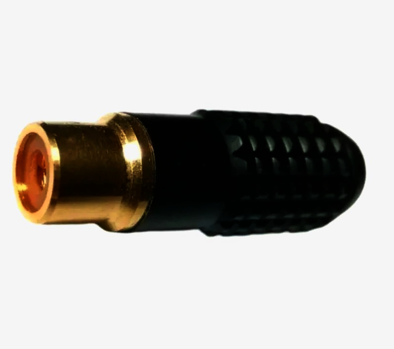 RCA роз'єм Avvicon для кабелю до 5 мм, позолота, метал, монтажний AC-FR-35A