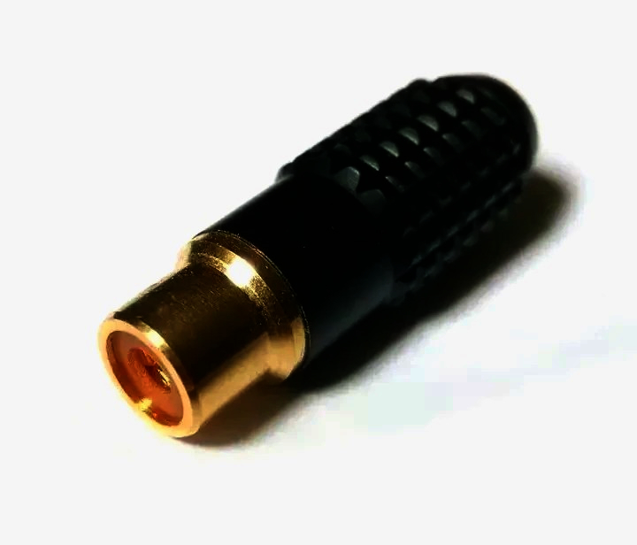 RCA роз'єм Avvicon для кабелю до 5 мм, позолота, метал, монтажний AC-FR-35A