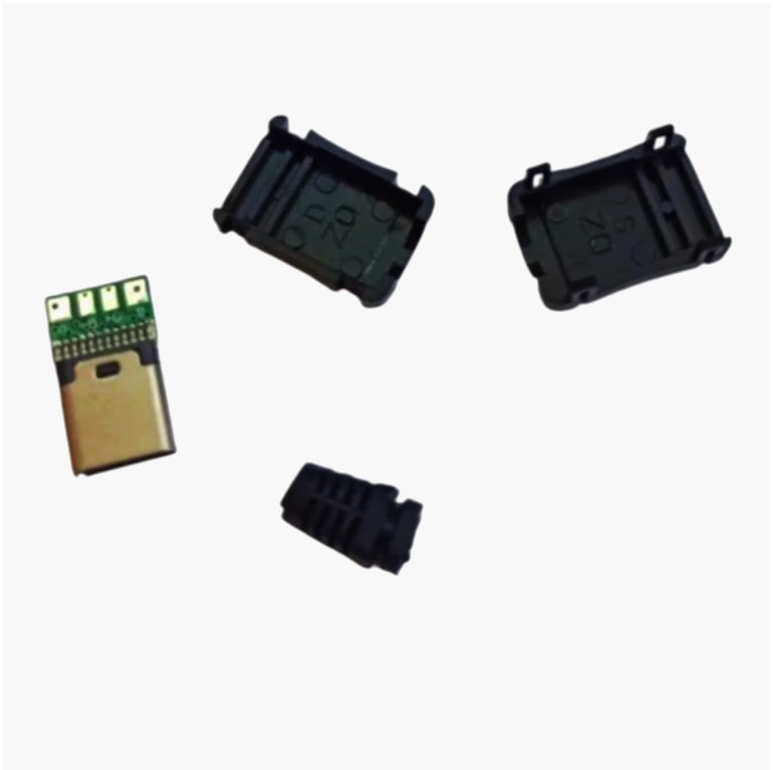 Разъем USB Type-C 4 контакта с позолотой 24К для пайки, черный, 1 м - надежный для DIY проектов