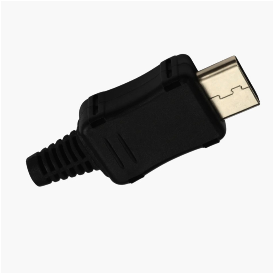 Раз'єм USB Type-C I-Taki, 4 контакти, 24К позолота, для пайки, довжина 1м, чорний пластиковий корпус