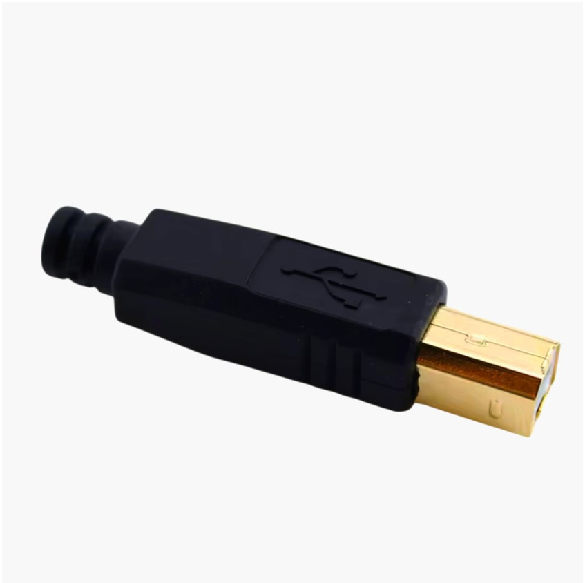 USB-BM Роз'єм USB Type-B, 4 контакти, 24K золото, чорний, для кабелів 1м