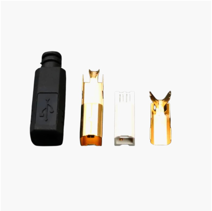 Кабельний роз'єм USB-BM I-Taki 1м, 4 контакта, 24K золото, для пайки, чорний