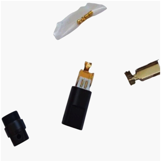 Разъем USB тип B, 4 контакта, позолота 24К, металл, черный, 1м - качественный штекер для подключения устройств