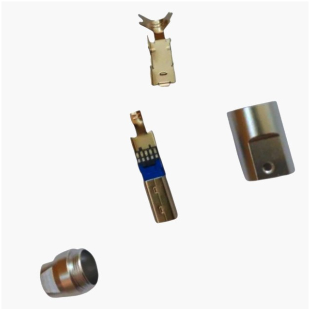 Раз'єм USB Type-B 8 контактів 24К позолота, металевий корпус, чорний, 1м, для підключення пристроїв