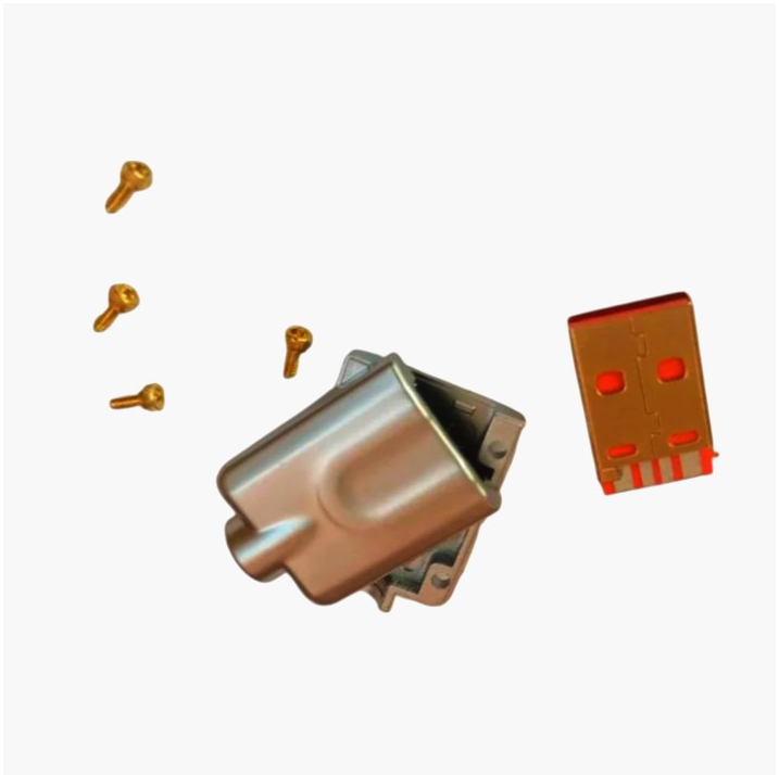 USB-AM2Y Роз'єм USB Type-A 4 контакта 24К позолота 1м для ПК і ноутбуків, металевий корпус