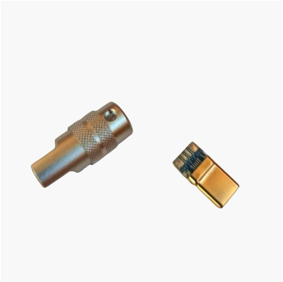 Разъем USB Type-C (гнездо, 4 контакта, 24К позолота, серебристый, 1м) для зарядки и DIY-электроники