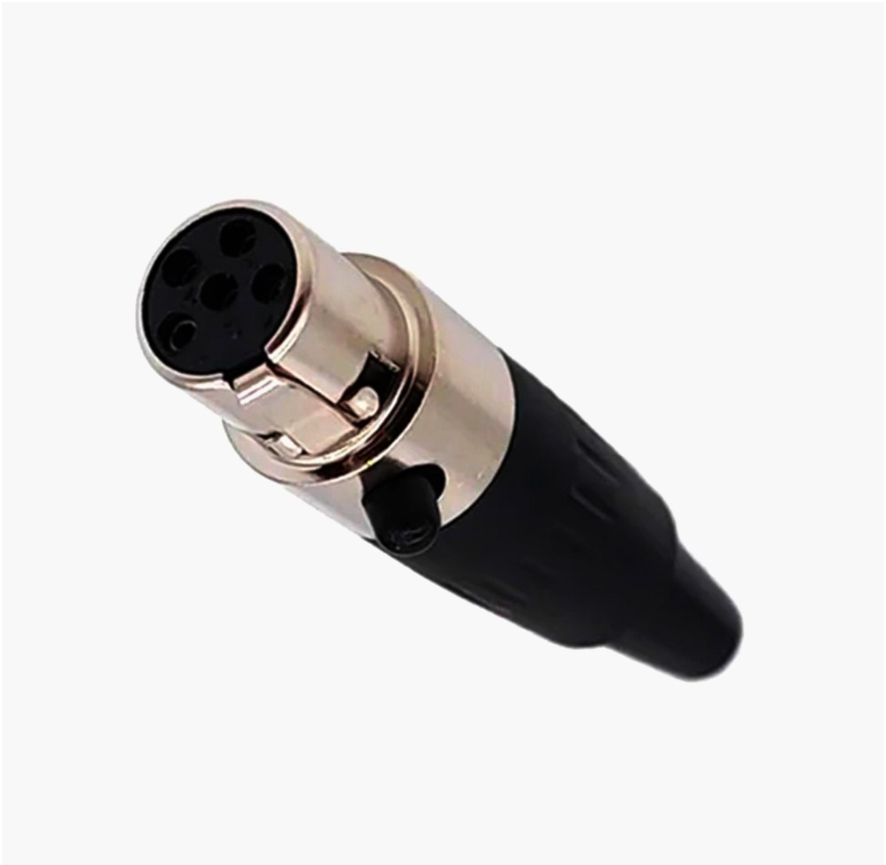 Кабельний роз'єм mini XLR 5-контактний MOCO, гніздо для мікрофонів і навушників, пайка, метал